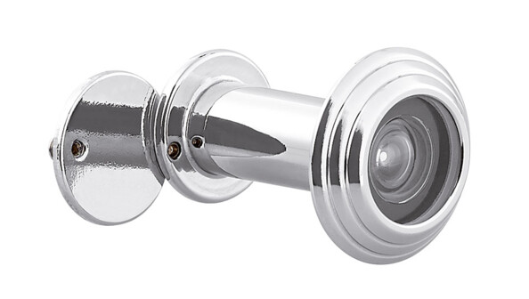 Judas avec lentille en verre et film occultant, aspect argenté