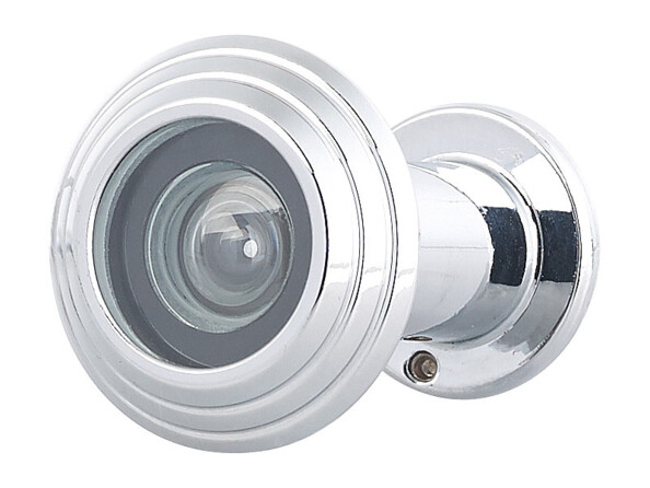 Judas avec lentille en verre et film occultant, aspect argenté