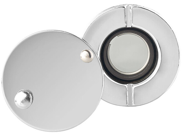 Judas avec lentille en verre et film occultant, aspect argenté