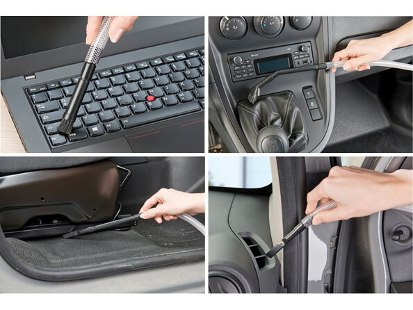 Kit d'apiration de précision 8 pièces pour aspirer les claviers, fentes d'aérations, bibelots, rebords de fenêtre, etc.