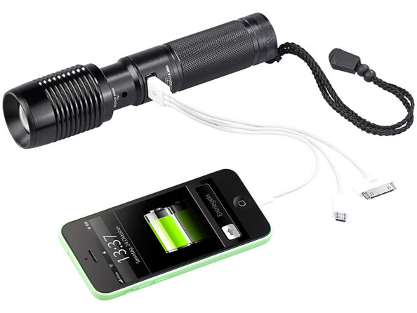 Lampe de poche 2 en 1 ''TRC-186.kt'' avec batterie de secours 2200 mAh