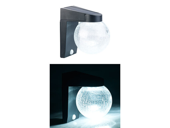 Lampe murale solaire à LED en verre craquelé avec détecteur de mouvement (Reconditionné)