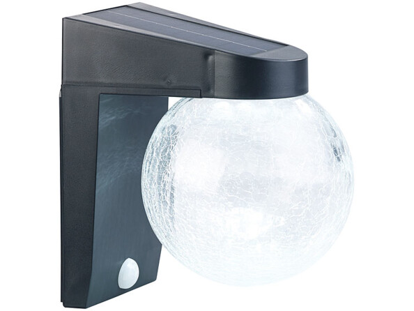 Lampe murale solaire à LED en verre craquelé avec détecteur de mouvement (Reconditionné)