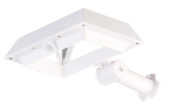 Lampe solaire à LED 6 W pour mur et gouttière avec capteur PIR - Blanc