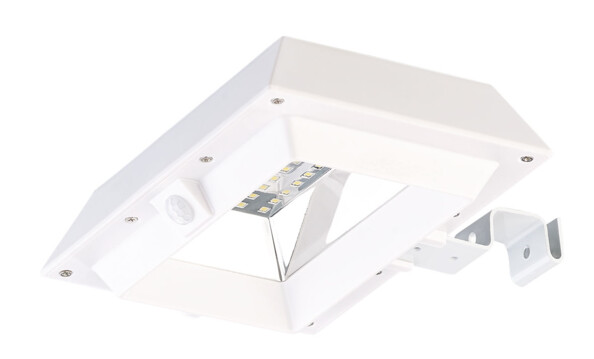 Lampe solaire à LED 6 W pour mur et gouttière avec capteur PIR - Blanc
