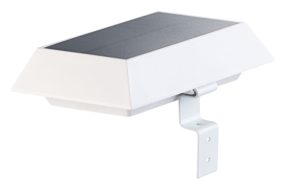 Lampe solaire à LED 6 W pour mur et gouttière avec capteur PIR - Blanc