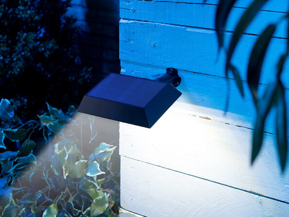 Pack de 3 lampes solaires à LED 6W pour mur et gouttière avec capteur PIR - Noir