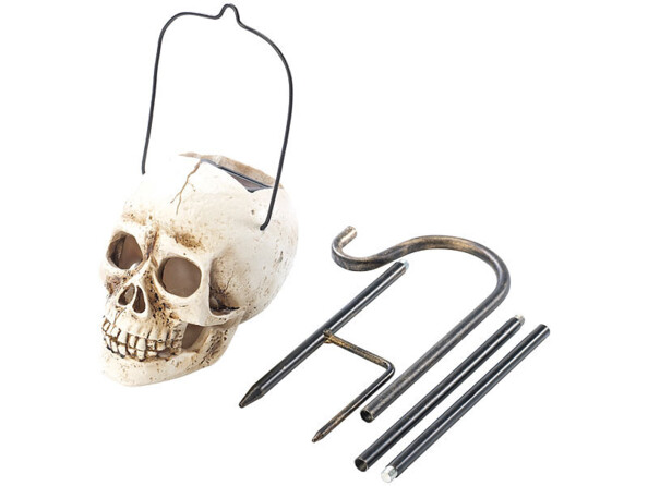 3 lanternes de jardin solaires ''Crâne''