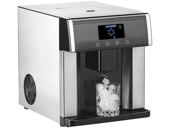 Machine à glaçons et distributeur d'eau avec écran et boîtier en acier inoxydable EWS-2350 Rosenstein & Söhne