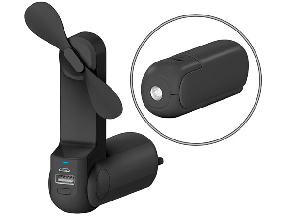 Mini ventilateur de poche 3 en 1 de la marque Pearl.