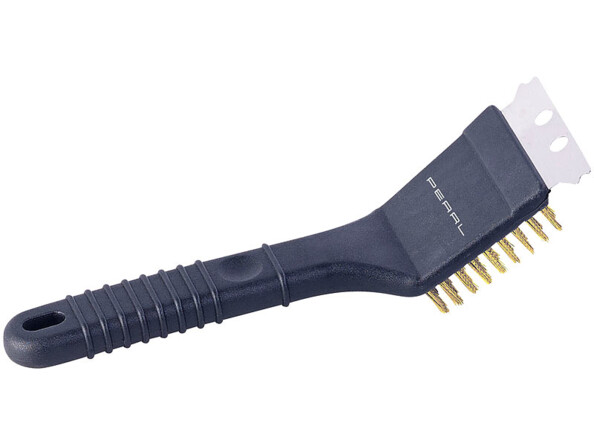 Brosse métallique double efficacité grâce au grattoir intégrés