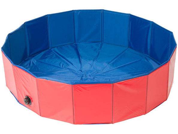 Piscine pliable pour chiens avec fond antidérapant - Ø 120 cm SweetyPet. Sol antidérapant à l'épreuve des griffes