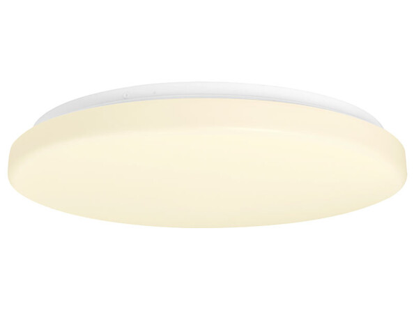 Plafonnier connecté CCT de Ø 34 cm par Luminea allumé.