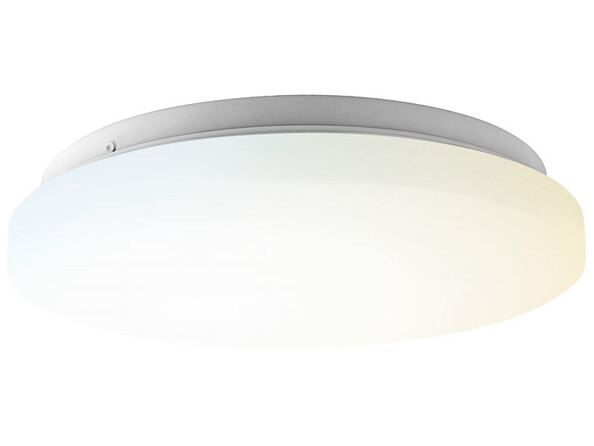 Plafonnier connecté CCT de Ø 39 cm qui passe du blanc ou blanc chaud.