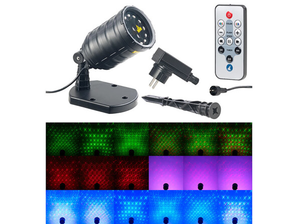 Projecteur laser télécommandé à 12 LED et 8 effets lumineux LP-500