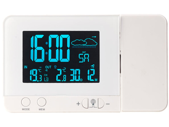 réveil à projection et station météo avec capteur extérieur