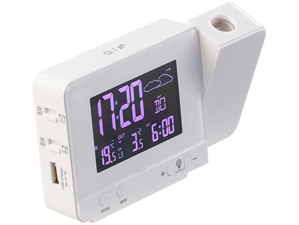 réveil à projection et station météo avec capteur extérieur