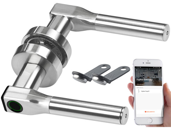 Poignée de porte connectée Serrure connectée DIN TSZ-560.r par VisorTech.