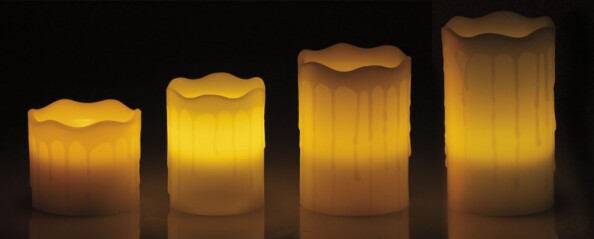 Set de 4 bougies LED en cire véritable - Blanc