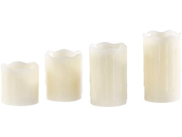 Set de 4 bougies LED en cire véritable - Blanc
