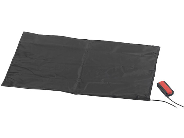 Tapis de contact sans fil avec émetteur à LED sur batterie relié par câble au tapis