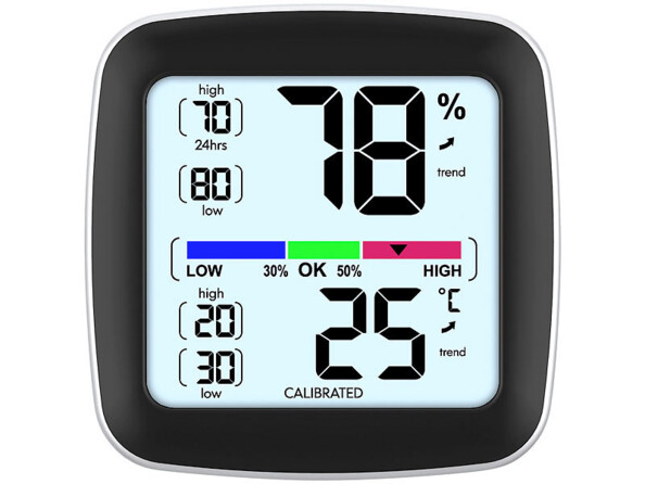 Thermomètre-hygromètre avec écran LCD.