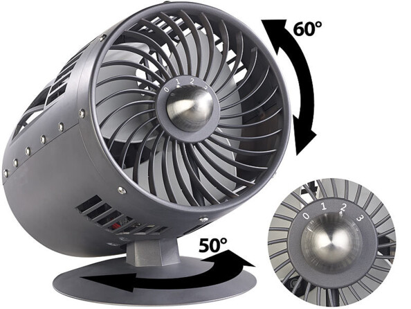 Ventilateur de table avec oscillation et 3 niveaux de vitesse, Ø 15 cm / 35 W