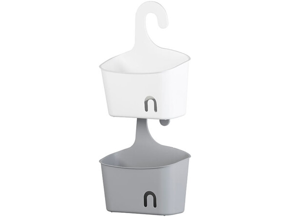 Apportez un peu d'ordre dans votre salle de bains avec la corbeille de douche Il vous suffit d'accrocher cette dernière à votre robinet, sans vissage ni perçage pour y ranger les gels douches, rasoirs, gants de toilettes, etc.