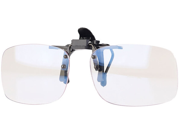 Surlunettes à clipser avec verres rectangulaires, clip central à ressort avec palette et monture métallique grise (CROSS-REF fn2)
