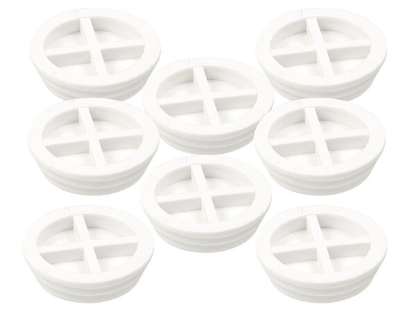 8 amortisseurs de vibrations universels, coloris blanc