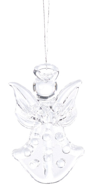 6 anges décoratifs en verre à suspendre avec cœurs colorés