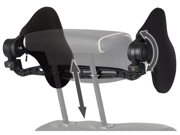 2 appuie-têtes universels pour siège auto avec housses en microfibre