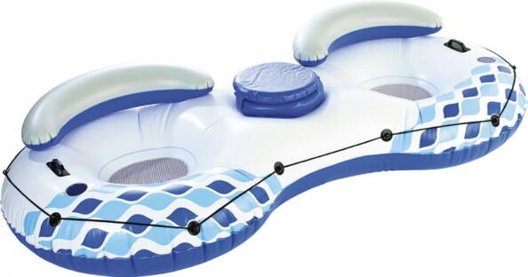 Bouée 2 personnes avec dossier & support pour boisson. os boissons vous accompagnent tout simplement