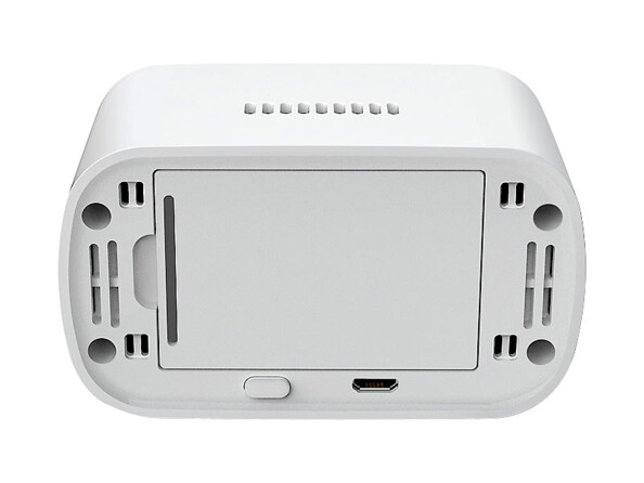 Le compartiment des piles à l'arrière du détecteur de poussières Casa Control.