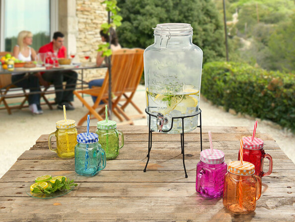 Distributeur de boissons RGS-800 de 6,5 L avec support et service rétro 7 pièces