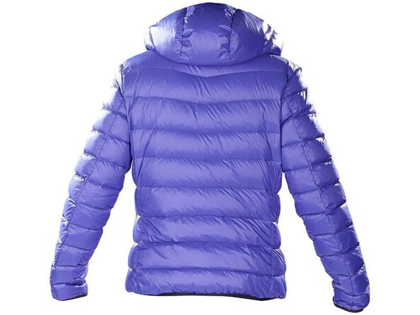Doudoune ultralégère en duvet avec col montant et capuche - Bleu - Taille L