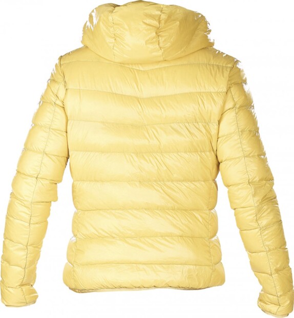 Doudoune ultralégère en duvet avec col montant et capuche - Jaune - Taille S
