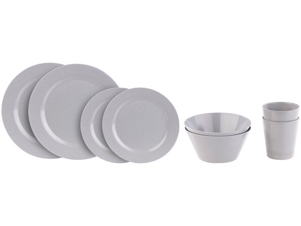 Set de vaiselle pour 2 personnes en bambou bois pour camping randonnée avec 2 grands assiettes 2 petites assiettes 2 bols 2 gobelets