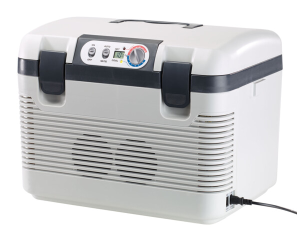 Glacière thermoélectrique 19 L. Structure robuste et rigide, avec poignée de transport intégrée