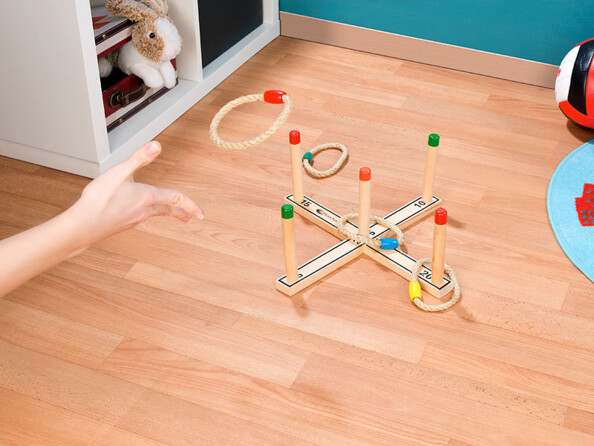 jeu de lancer en bois avec anneaux en corde jeu authentique pour enfants et parents