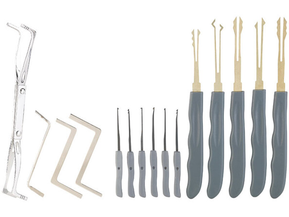 Kit de crochetage 30 pièces avec serrure d'entraînement et étui