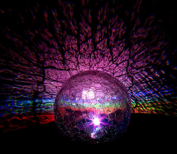 Lot de 2 lampes solaires à LED changeante - 27 cm