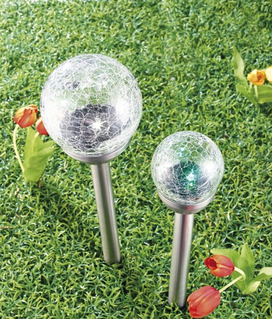 Lot de 2 lampes solaires à LED changeante - 35 cm