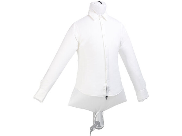 Sèche et défroisse les vêtements en même temps, par flux d'air chaud, et neutralise les germes et bactéries