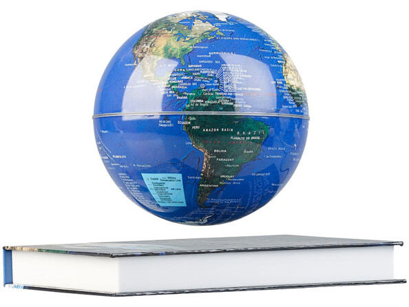 Mappemonde lumineuse à lévitation magnétique