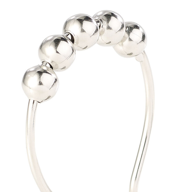 Pack de 12 anneaux en acier avec système de billes pour rideau de douche