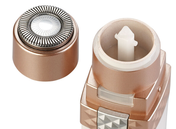 Rasoir électrique pour femme design rouge à lèvres, avec éclairage LED