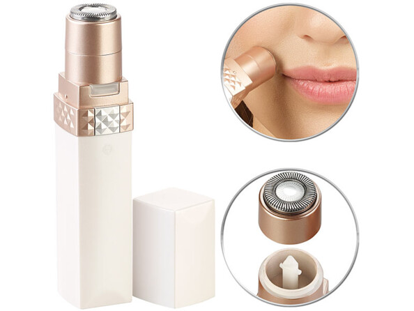 Rasoir électrique pour femme design rouge à lèvres, avec éclairage LED