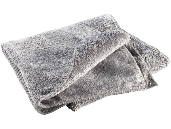 Serviette en microfibres double face 80 x 40 cm - Gris