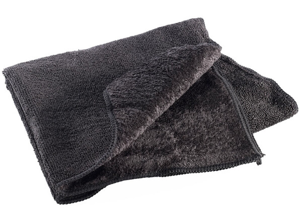 Serviette en microfibres double face 80 x 40 cm - Noir